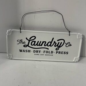 White Laundry Co Metal Decorative Sign